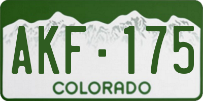 CO license plate AKF175