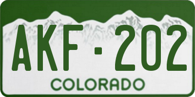 CO license plate AKF202