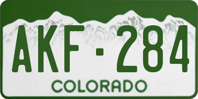 CO license plate AKF284
