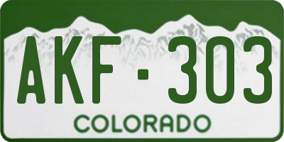 CO license plate AKF303