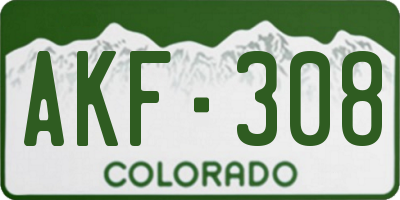CO license plate AKF308