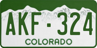 CO license plate AKF324