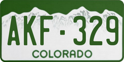 CO license plate AKF329
