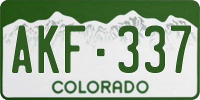 CO license plate AKF337