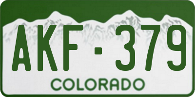 CO license plate AKF379
