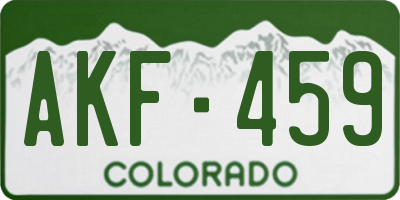 CO license plate AKF459