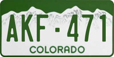 CO license plate AKF471