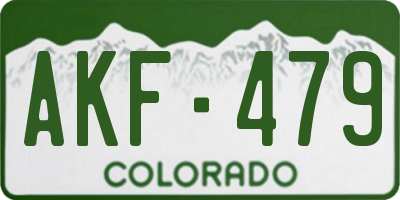 CO license plate AKF479
