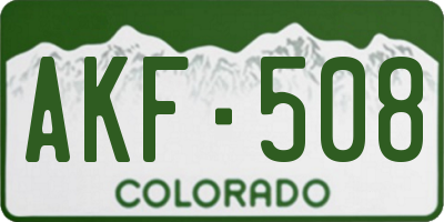 CO license plate AKF508
