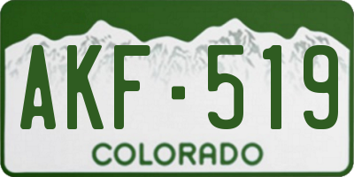 CO license plate AKF519