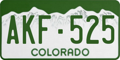 CO license plate AKF525