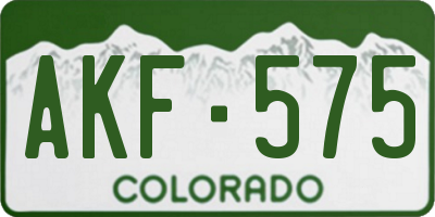CO license plate AKF575