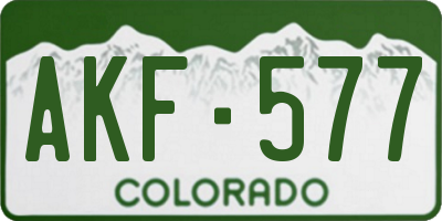 CO license plate AKF577