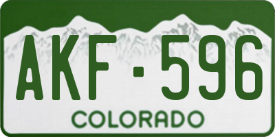 CO license plate AKF596