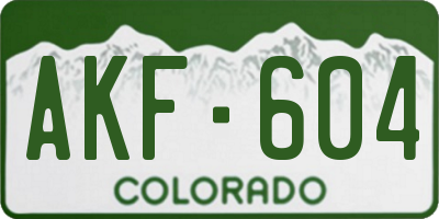 CO license plate AKF604