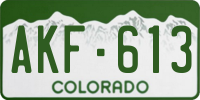 CO license plate AKF613