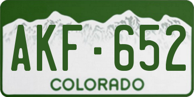 CO license plate AKF652