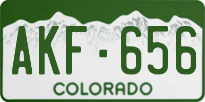CO license plate AKF656