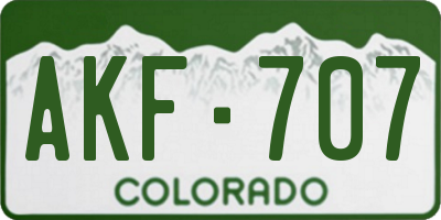 CO license plate AKF707