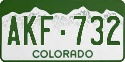 CO license plate AKF732