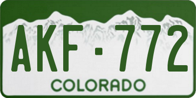 CO license plate AKF772