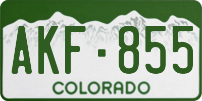 CO license plate AKF855