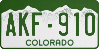 CO license plate AKF910