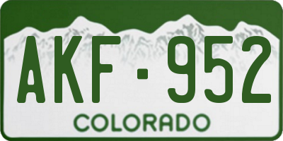 CO license plate AKF952