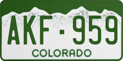 CO license plate AKF959