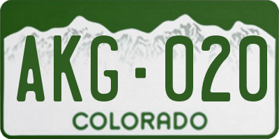 CO license plate AKG020
