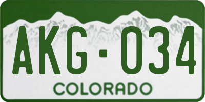 CO license plate AKG034