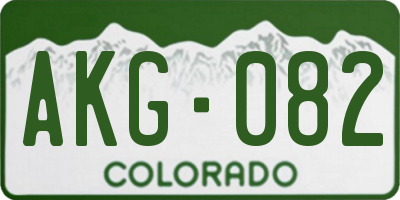 CO license plate AKG082