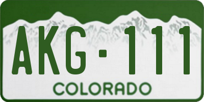 CO license plate AKG111