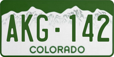 CO license plate AKG142