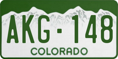 CO license plate AKG148