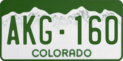 CO license plate AKG160