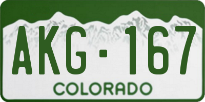 CO license plate AKG167