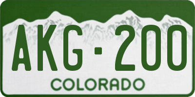 CO license plate AKG200