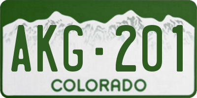 CO license plate AKG201
