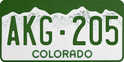 CO license plate AKG205