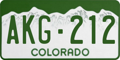 CO license plate AKG212