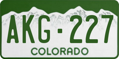 CO license plate AKG227