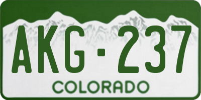 CO license plate AKG237