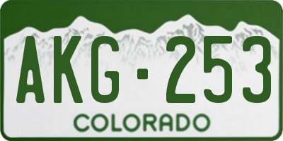 CO license plate AKG253