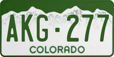 CO license plate AKG277