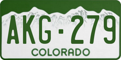 CO license plate AKG279