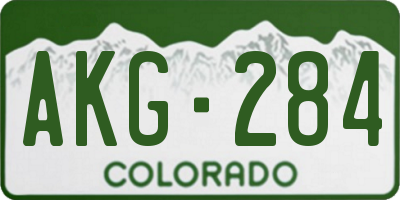 CO license plate AKG284