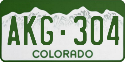 CO license plate AKG304
