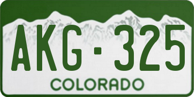 CO license plate AKG325