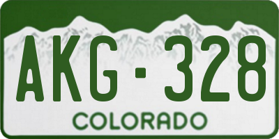 CO license plate AKG328